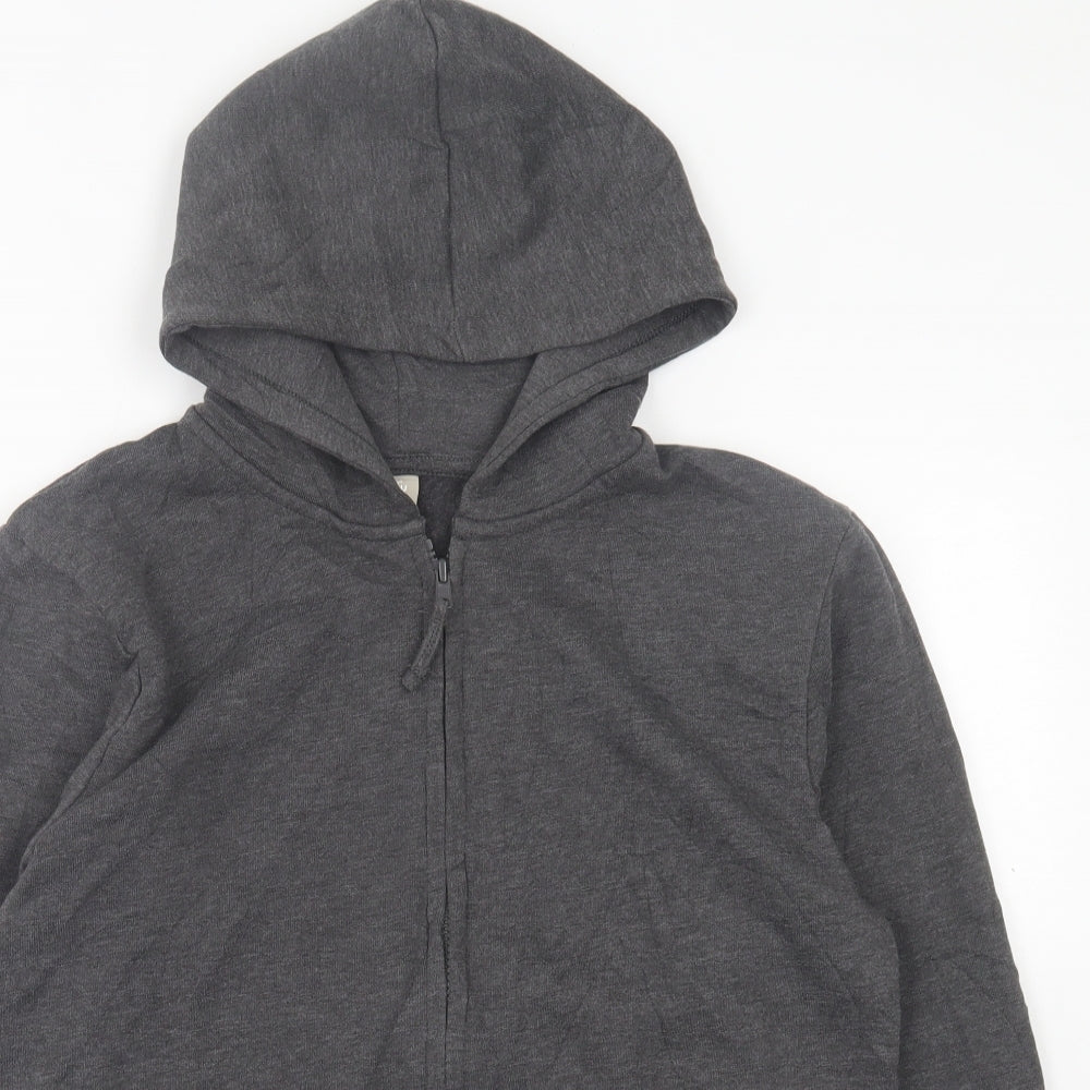 TU Boys Grey  Cotton Full Zip Hoodie Size 14 Years  Zip
