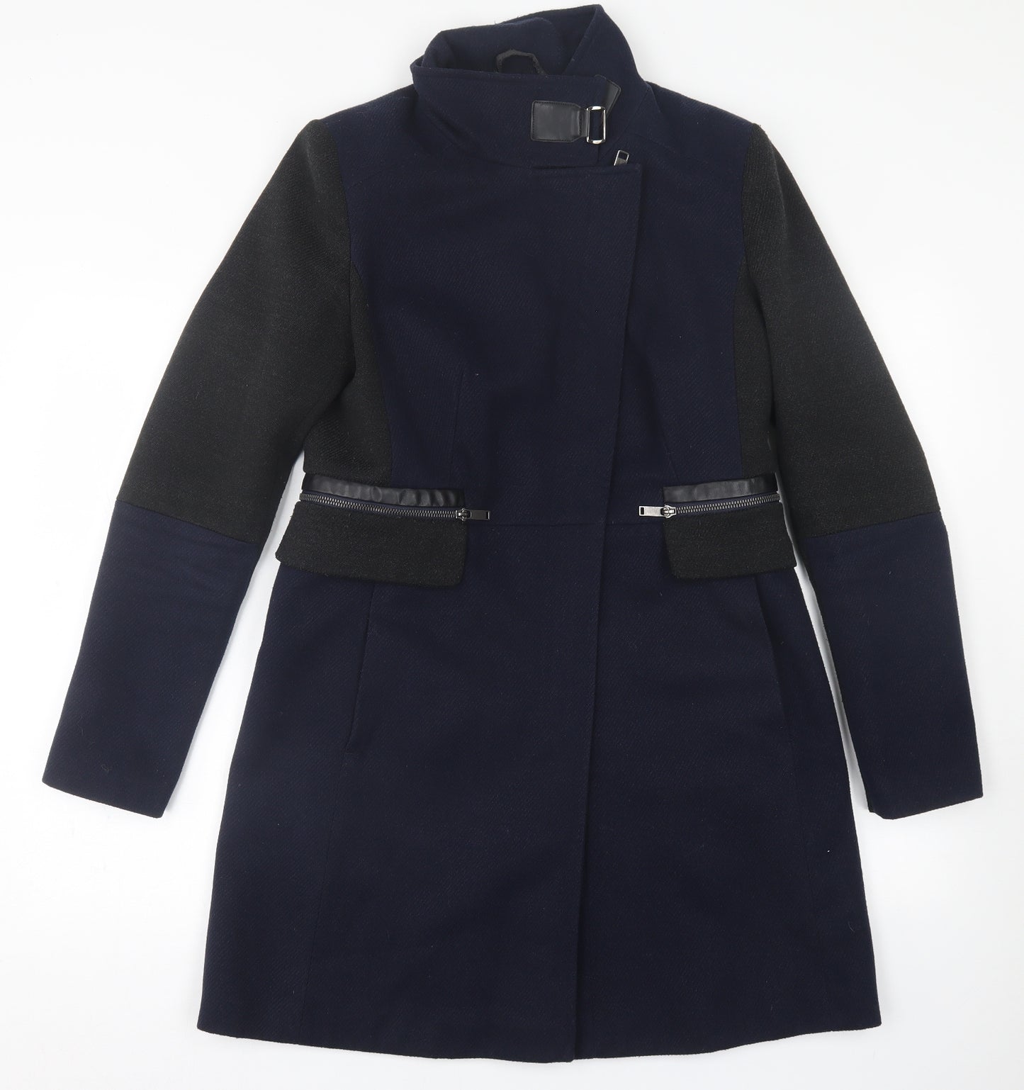 NEXT Womens Blue   Overcoat Coat Size 12  Zip