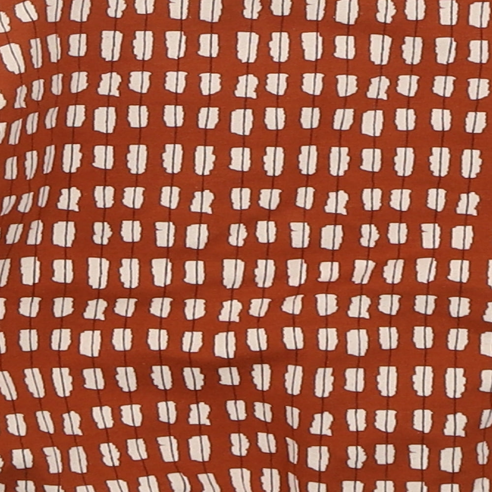 NEXT Boys Brown Geometric Cotton Basic T-Shirt Size 12-18 Months Crew Neck Pullover