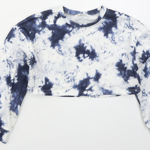 SheIn Girls Blue  Polyester Pullover Sweatshirt Size 9 Years  Pullover - Abstract