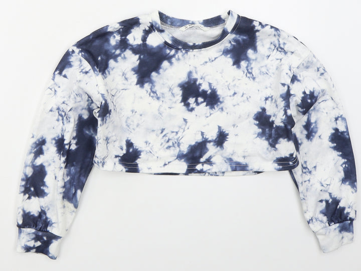 SheIn Girls Blue  Polyester Pullover Sweatshirt Size 9 Years  Pullover - Abstract
