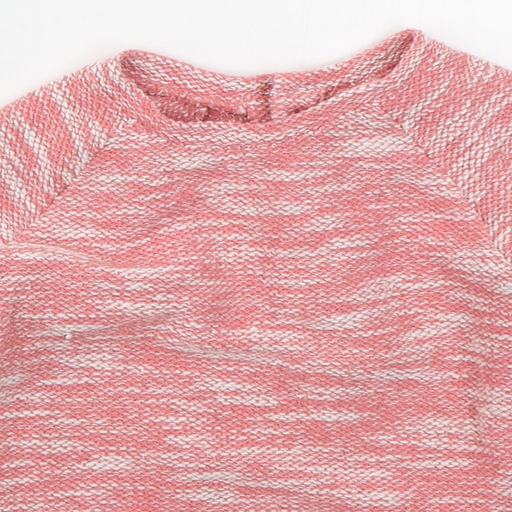 NEXT Girls Pink  Cotton Pullover Jumper Size 12-18 Months  Button