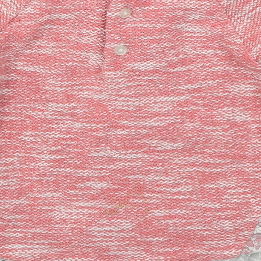 NEXT Girls Pink  Cotton Pullover Jumper Size 12-18 Months  Button