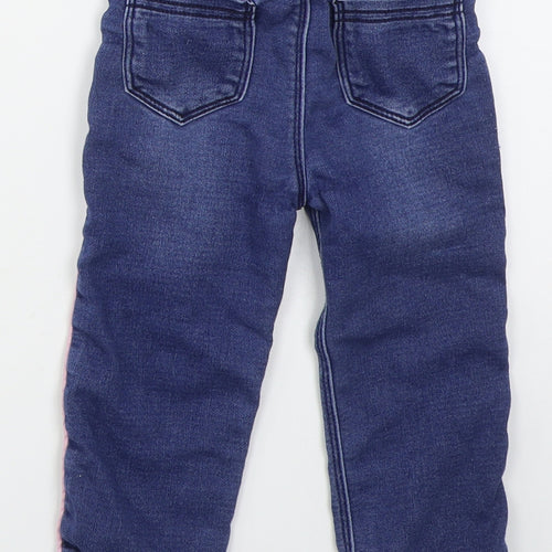 Denim Co Girls Blue  Cotton Snow Pants Jeans Size 18-24 Months  Button
