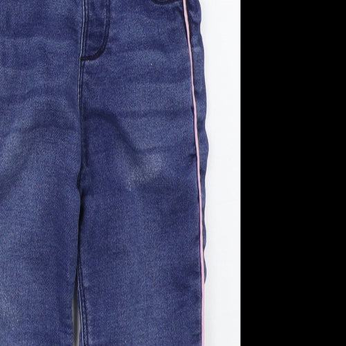 Denim Co Girls Blue  Cotton Snow Pants Jeans Size 18-24 Months  Button