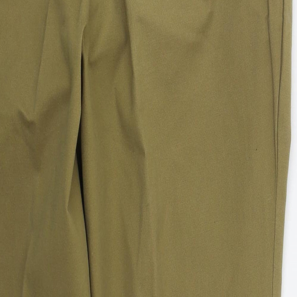 Marks and Spencer Mens Beige  Cotton Trousers  Size 32 L27 in Regular Hook & Eye