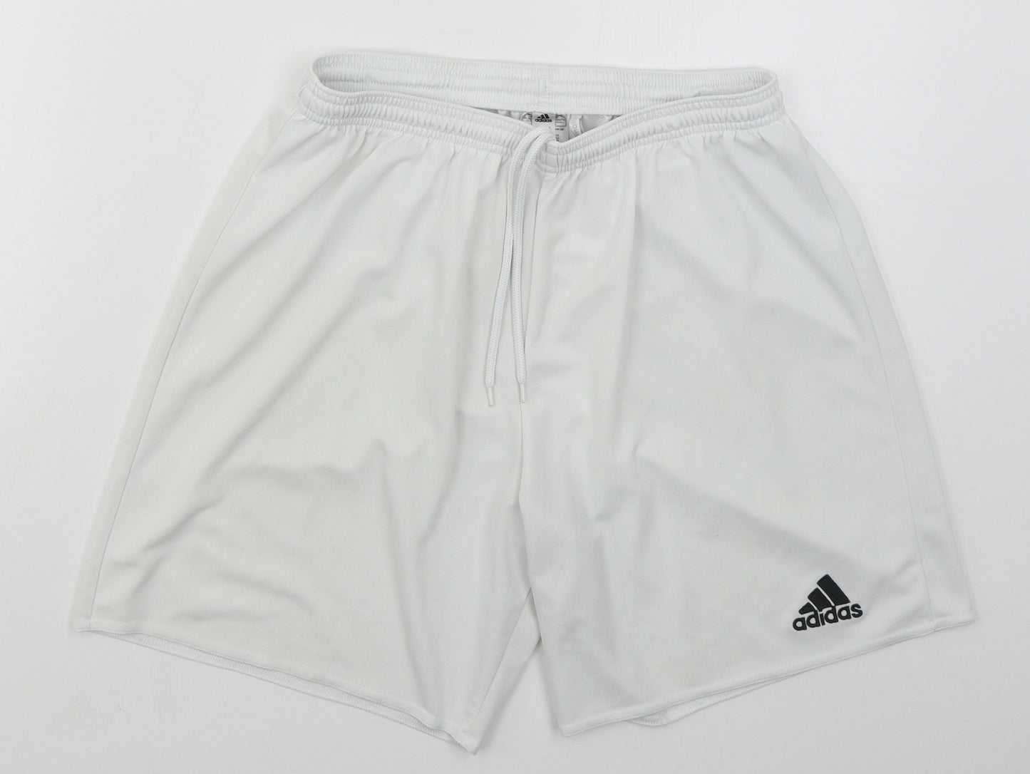 adidas Mens White  Polyester Athletic Shorts Size L L7 in Regular Drawstring