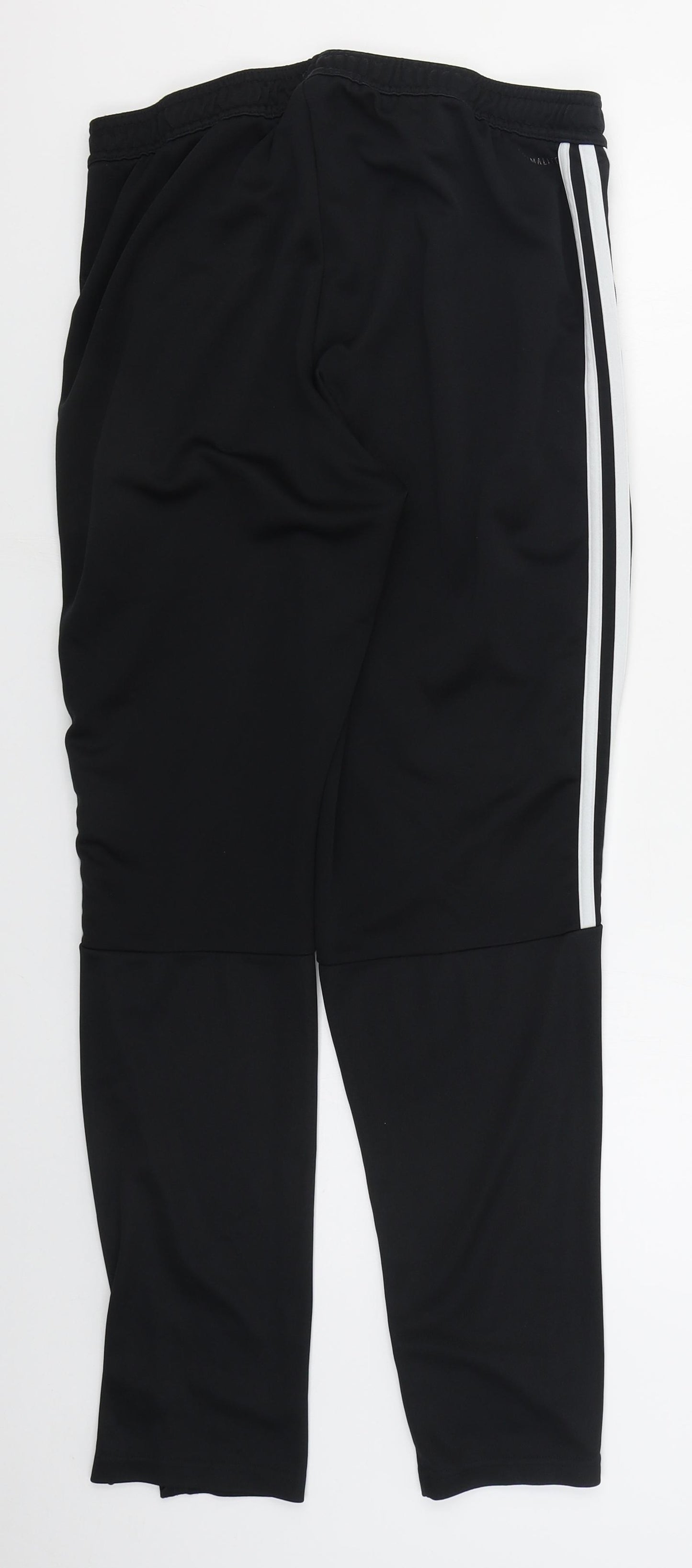 adidas Mens Black  Polyester Sweatpants Trousers Size L L29 in Regular Drawstring