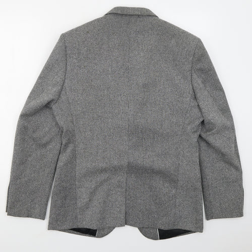 McQuillans Mens Grey  Polyester Jacket Suit Jacket Size 40