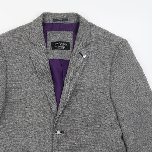 McQuillans Mens Grey  Polyester Jacket Suit Jacket Size 40