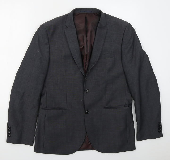 NEXT Mens Grey  Wool Jacket Suit Jacket Size 40