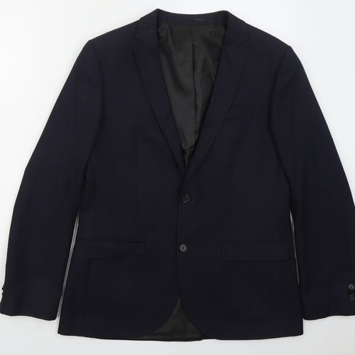 River Island Mens Blue  Polyester Jacket Suit Jacket Size 42