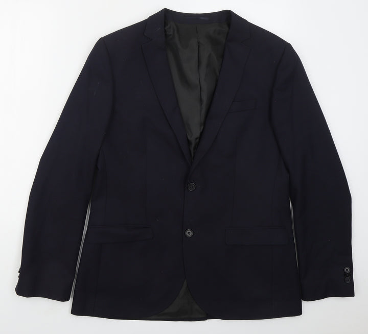 River Island Mens Blue  Polyester Jacket Suit Jacket Size 42