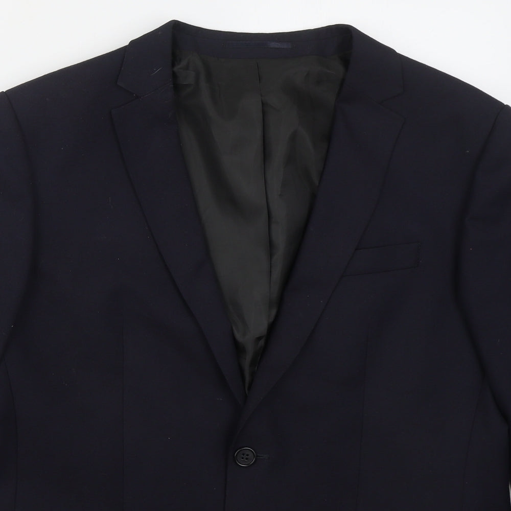River Island Mens Blue  Polyester Jacket Suit Jacket Size 42