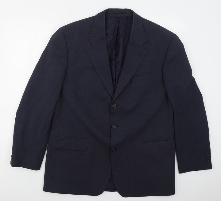 Baulmer Mens Blue  Polyester Jacket Suit Jacket Size 44