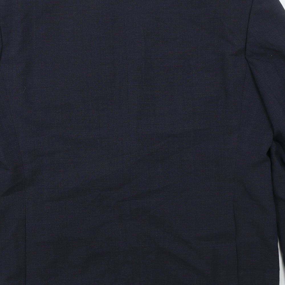 Baulmer Mens Blue  Polyester Jacket Suit Jacket Size 44
