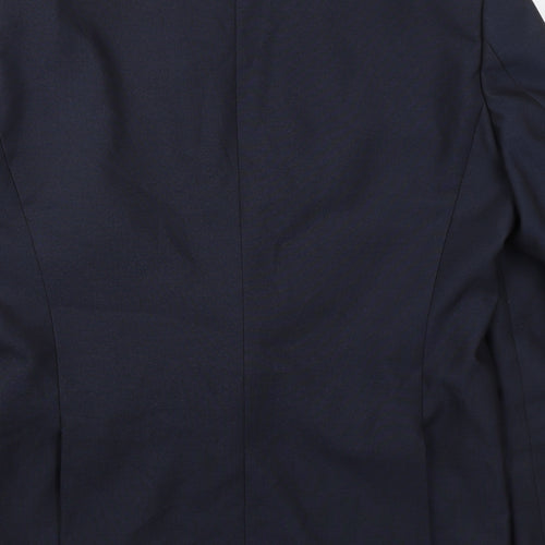 Identkit Mens Blue  Polyester Jacket Suit Jacket Size 40