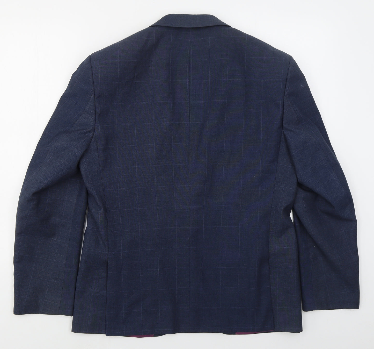 Daniel Grahame Mens Blue Check Polyester Jacket Suit Jacket Size 40