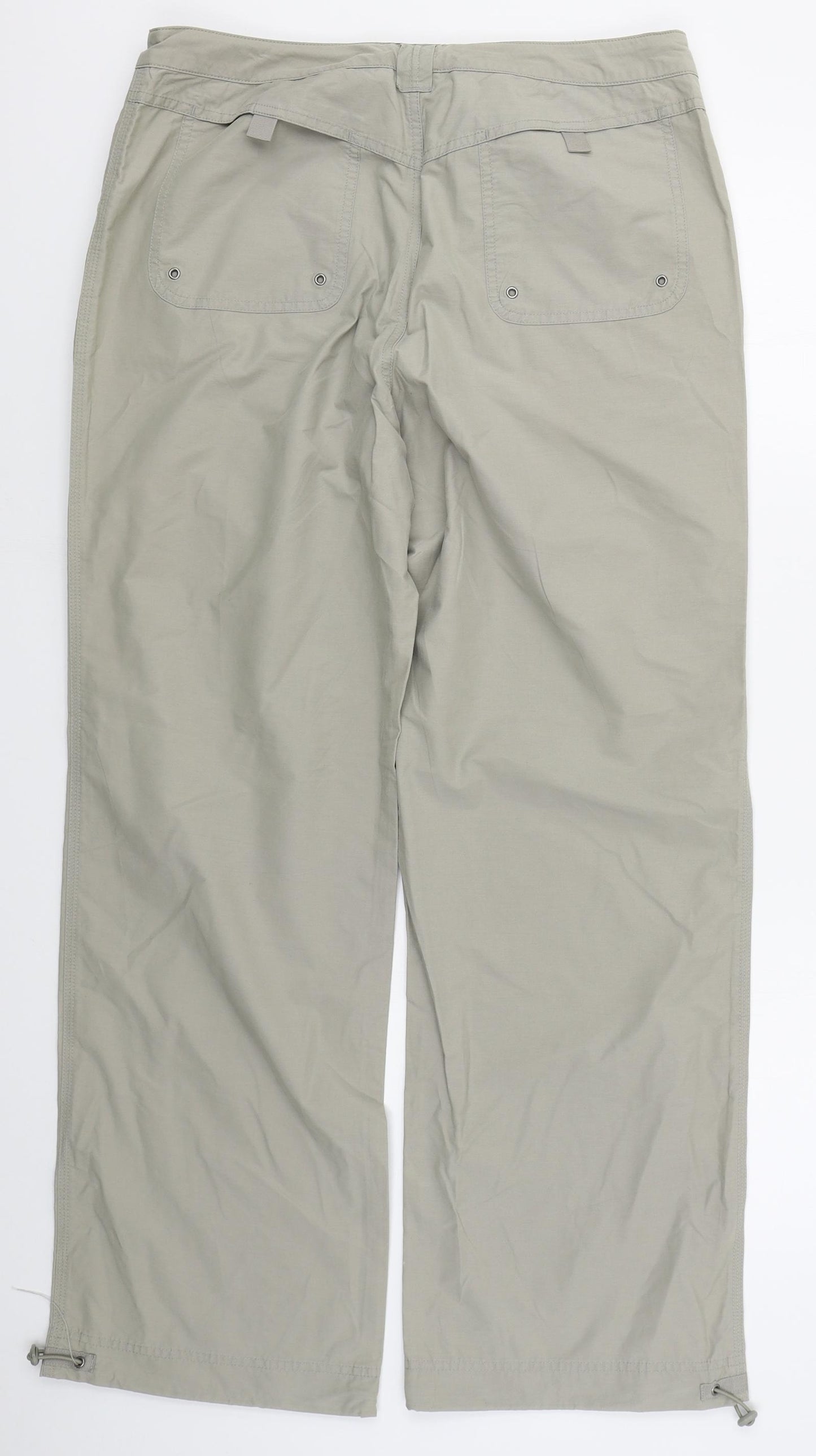 NEXT Womens Grey  Cotton Trousers  Size 14 L31 in Regular Zip