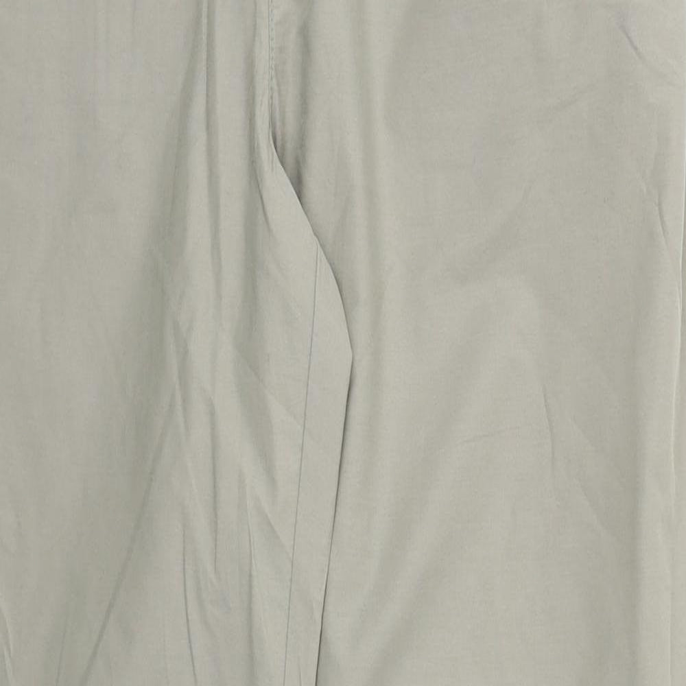 NEXT Womens Grey  Cotton Trousers  Size 14 L31 in Regular Zip