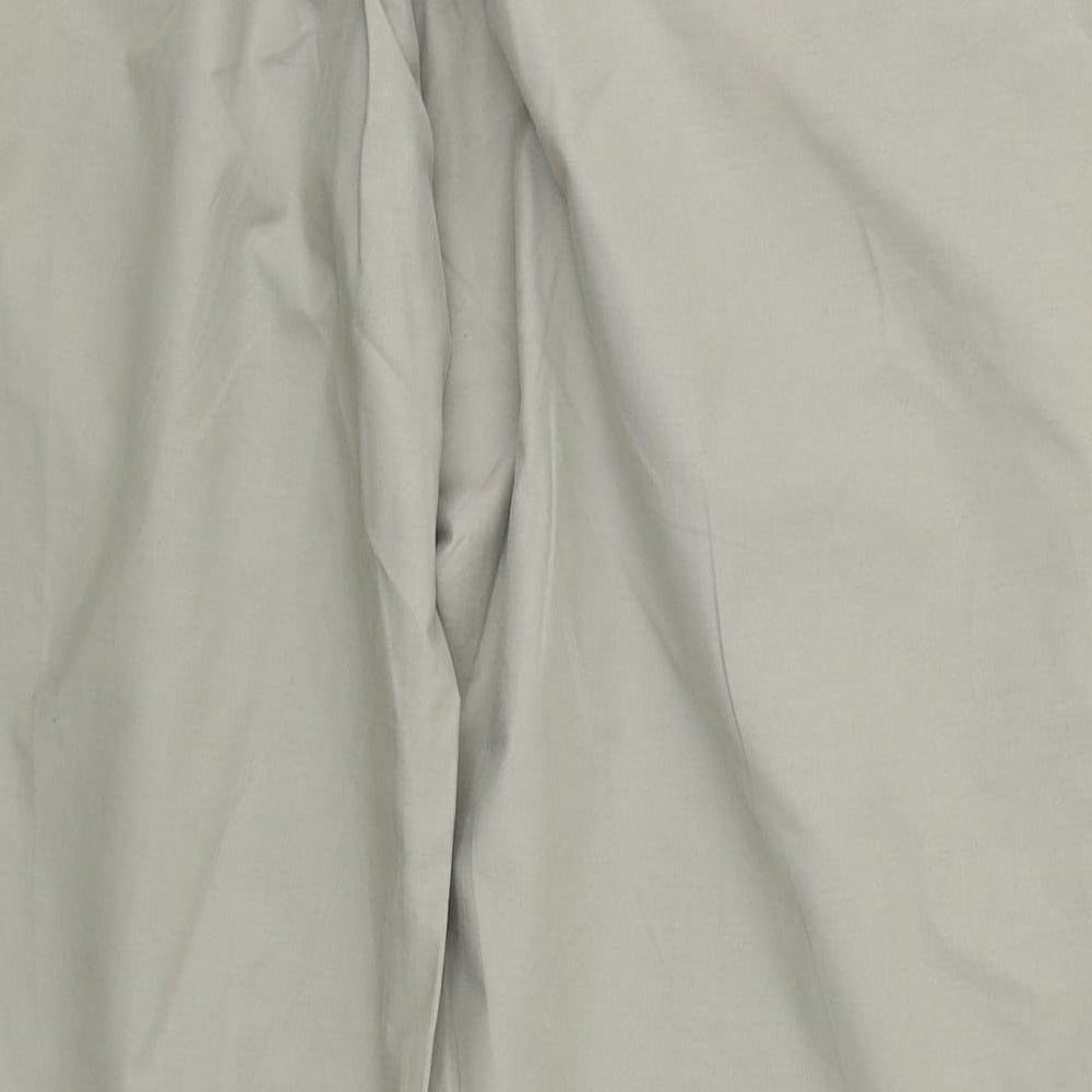 NEXT Womens Grey  Cotton Trousers  Size 14 L31 in Regular Zip