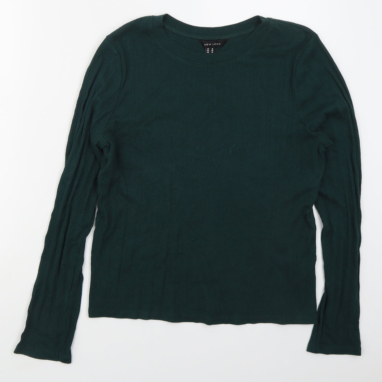 New Look Womens Green Crew Neck  Cotton Pullover Jumper Size 18