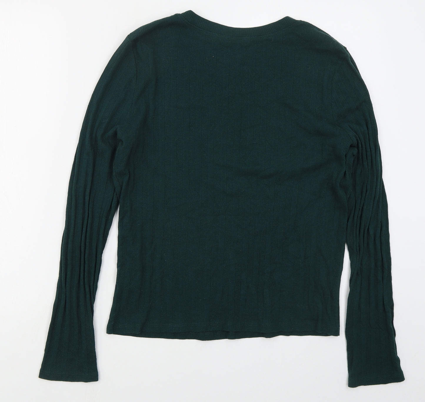 New Look Womens Green Crew Neck  Cotton Pullover Jumper Size 18