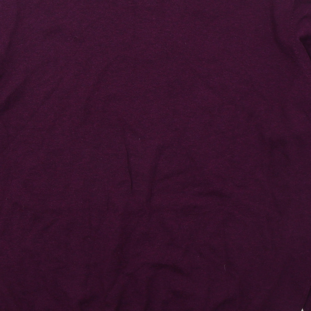 Lincoln Mens Purple Collared  Cotton Pullover Jumper Size L