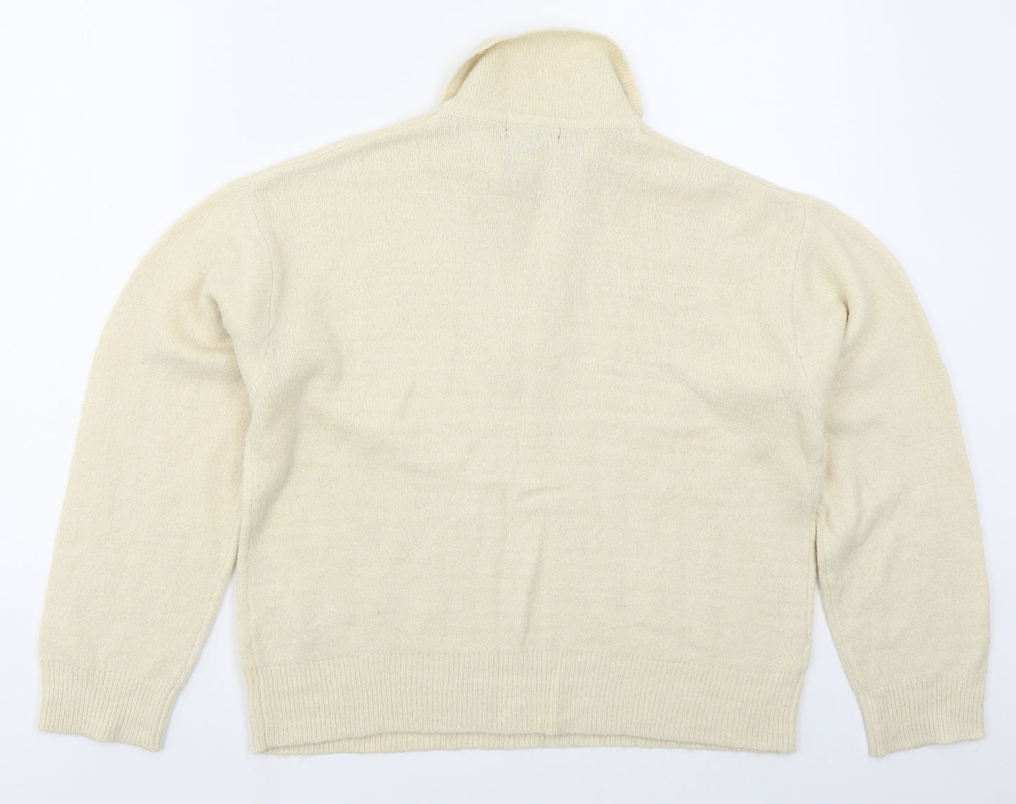 New Look Womens Beige Collared  Acrylic Pullover Jumper Size S