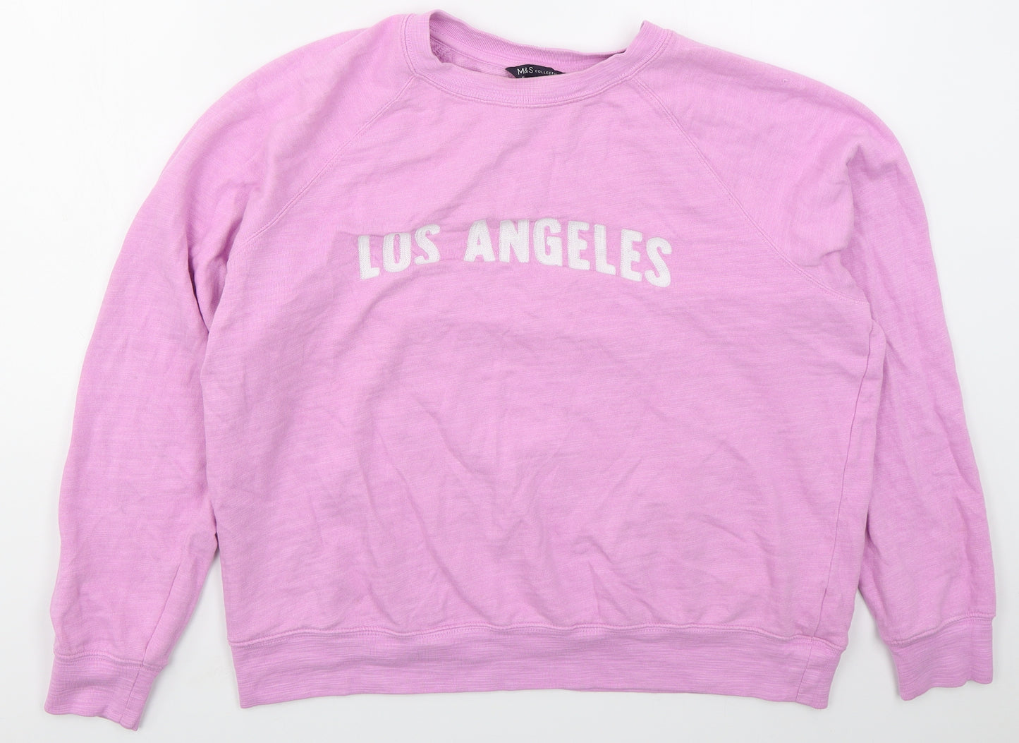 Marks and Spencer Womens Pink  Cotton Pullover Sweatshirt Size 16  Pullover - Los Angeles