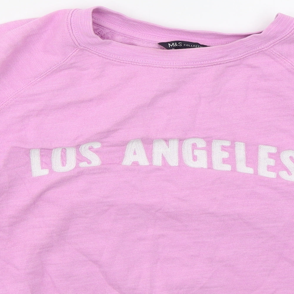 Marks and Spencer Womens Pink  Cotton Pullover Sweatshirt Size 16  Pullover - Los Angeles