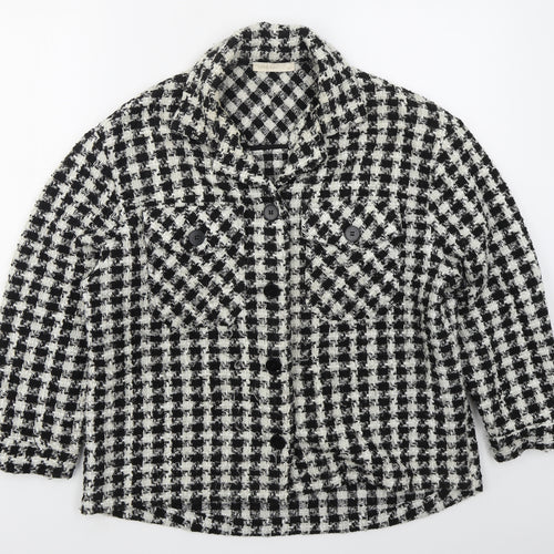 Lovie & Co Womens Black Houndstooth  Jacket  Size M  Button