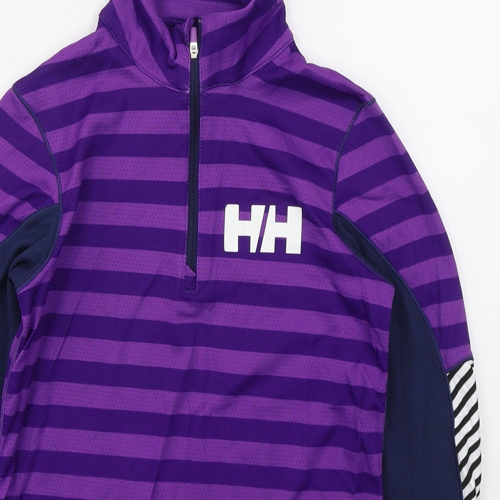 Helly Hansen Womens Purple Spotted Polyester Pullover Sweatshirt Size XS  Zip