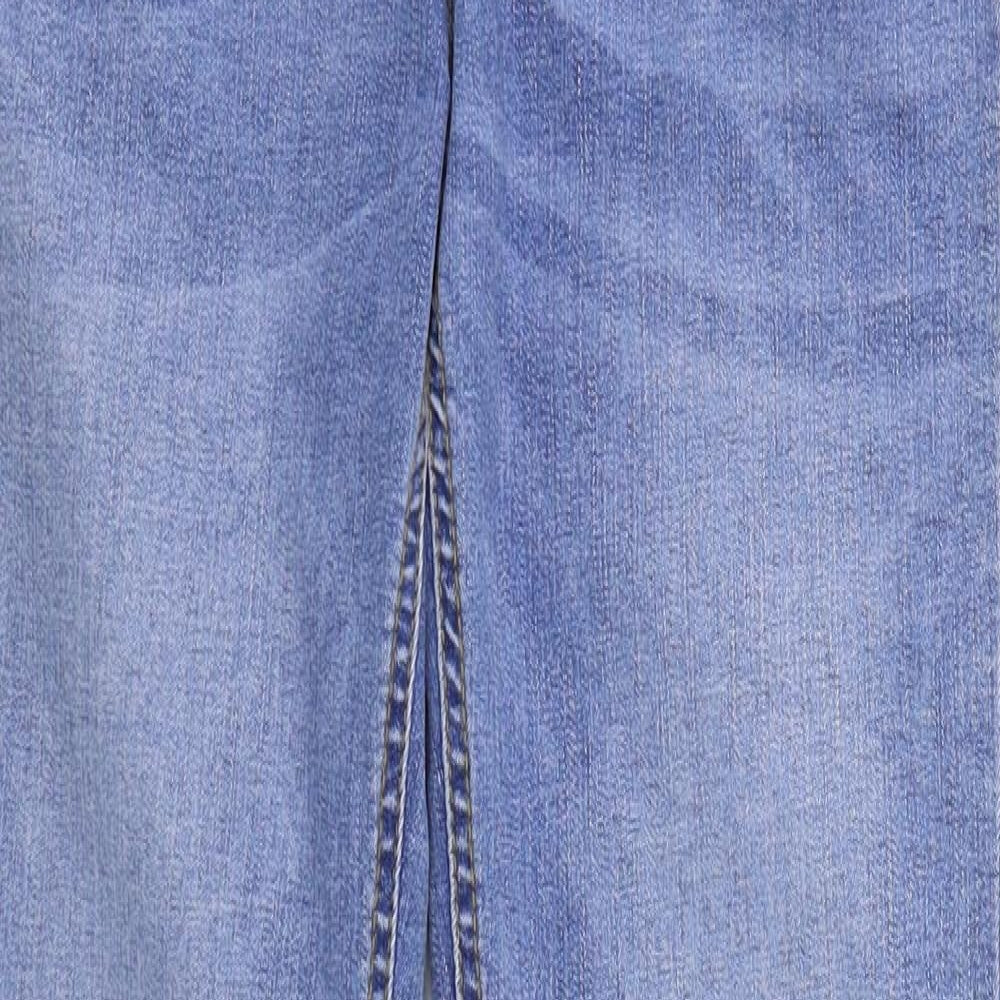 Zara Womens Blue  Cotton Flared Jeans Size 8 L30 in Regular Button