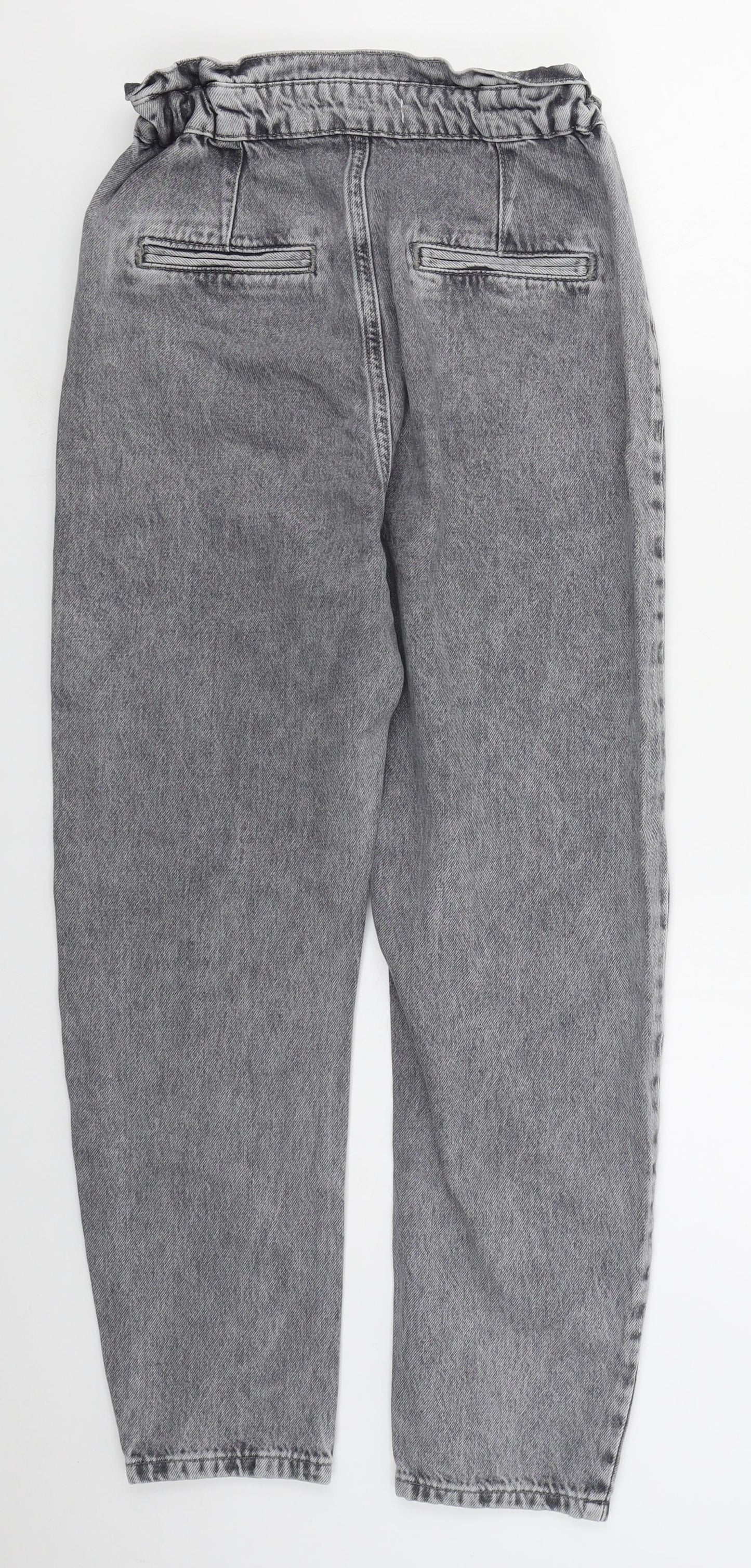 Zara Womens Blue  Cotton Mom Jeans Size 4 L25 in Regular Button