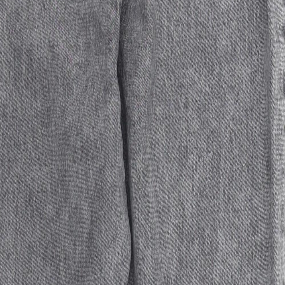 Zara Womens Blue  Cotton Mom Jeans Size 4 L25 in Regular Button