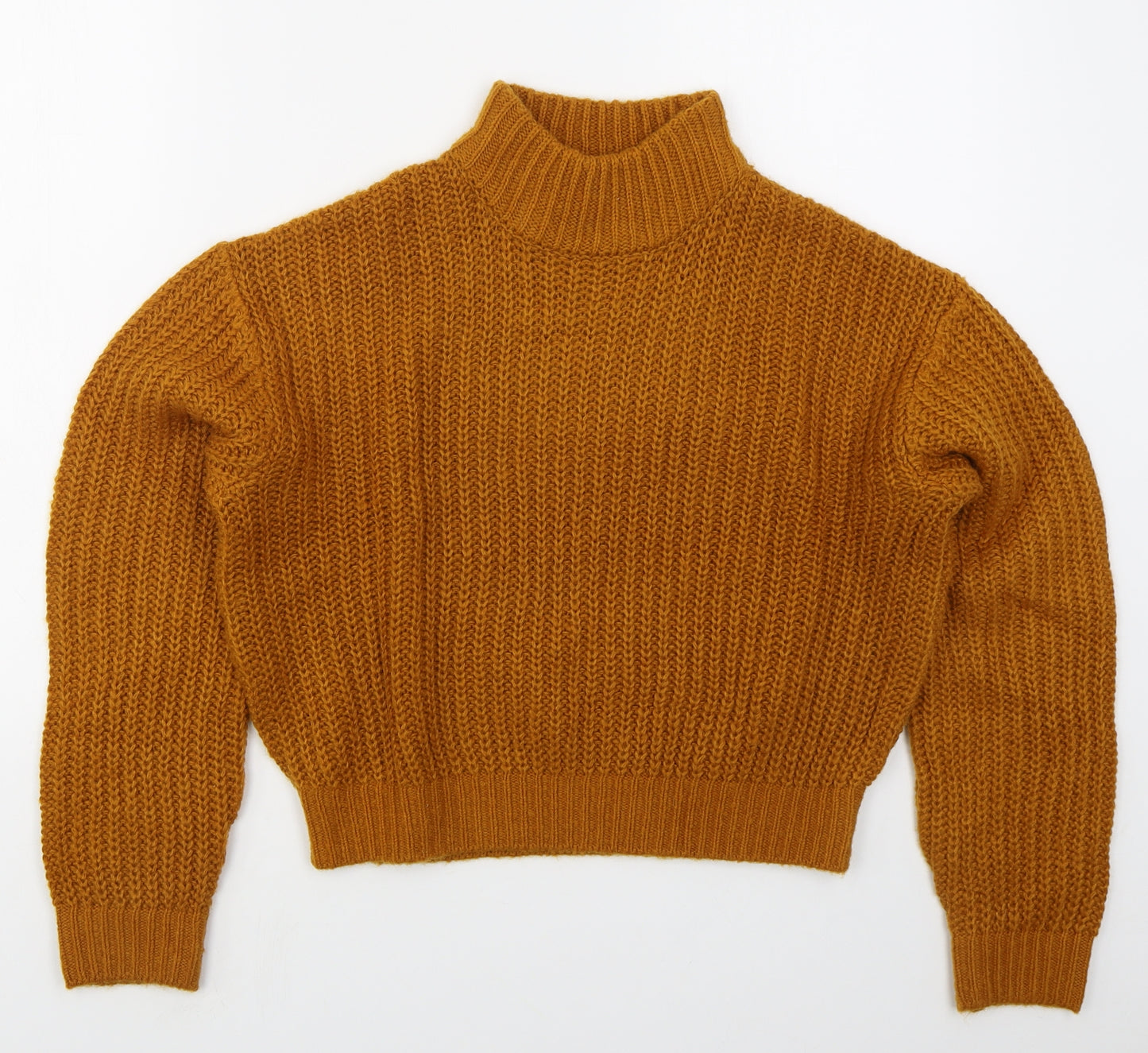 H&M Womens Orange Mock Neck  Acrylic Pullover Jumper Size S