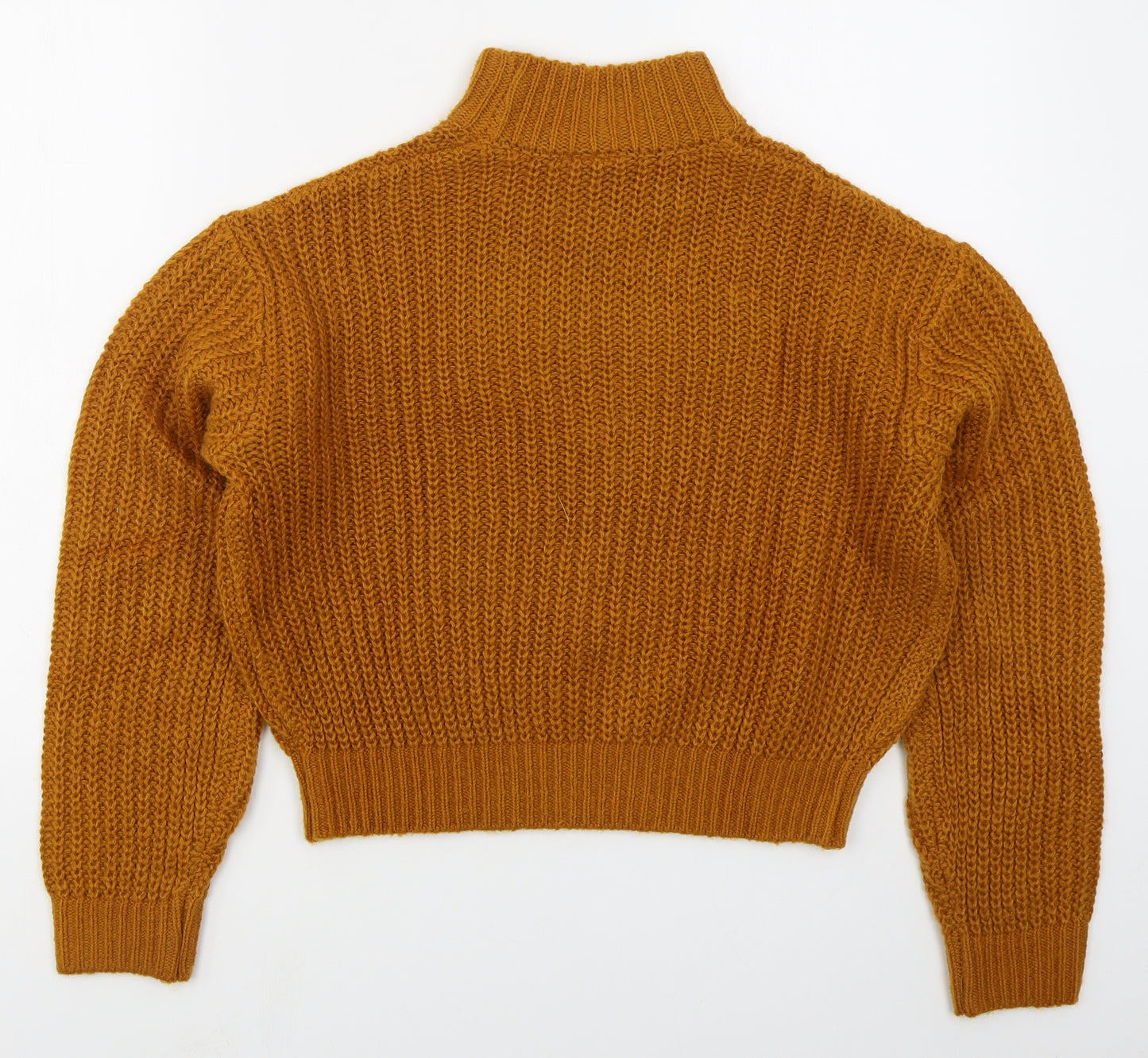 H&M Womens Orange Mock Neck  Acrylic Pullover Jumper Size S