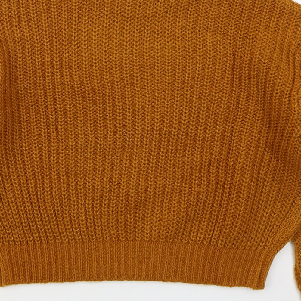 H&M Womens Orange Mock Neck  Acrylic Pullover Jumper Size S