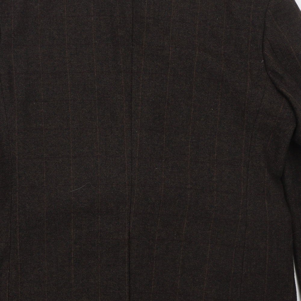 Cedar Wood State Mens Brown Check Wool Jacket Suit Jacket Size L