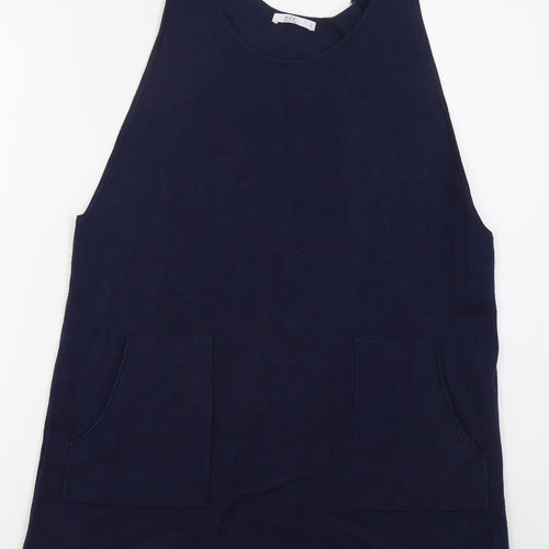 EDC Womens Blue  Viscose Tank Dress  Size L  Scoop Neck Pullover