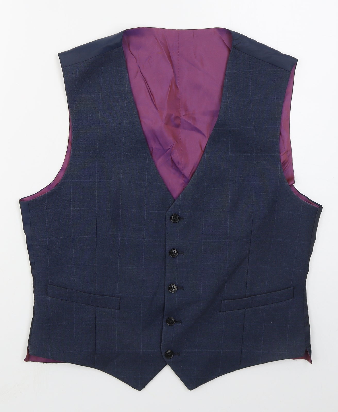 Daniel Grahame Mens Blue   Jacket Waistcoat Size L  Button