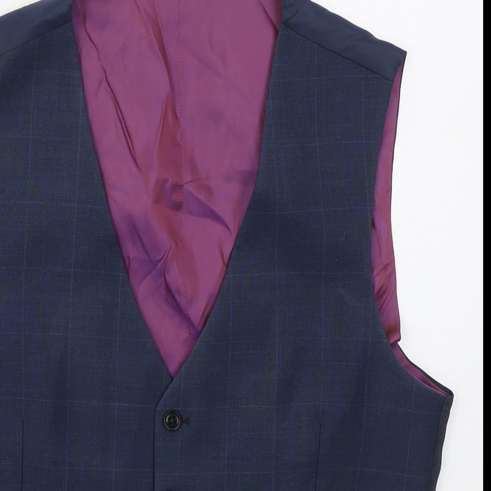 Daniel Grahame Mens Blue   Jacket Waistcoat Size L  Button