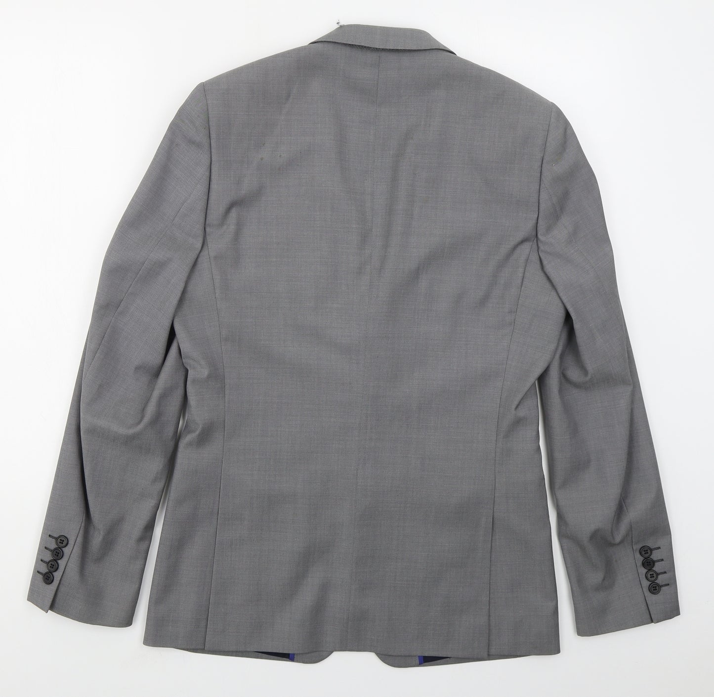 Topman Mens Grey  Polyester Jacket Suit Jacket Size 36
