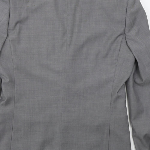 Topman Mens Grey  Polyester Jacket Suit Jacket Size 36