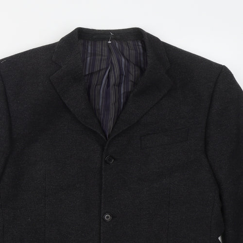 Van Kollem Mens Grey  Wool Jacket Suit Jacket Size 42
