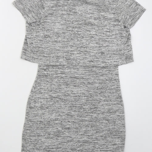 Miss Selfridge Womens Grey  Viscose Bodycon  Size 6  Crew Neck Pullover