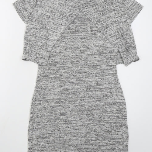 Miss Selfridge Womens Grey  Viscose Bodycon  Size 6  Crew Neck Pullover