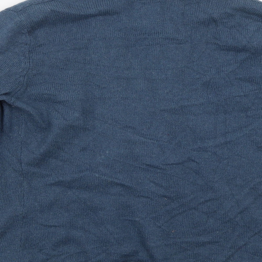 Mistral Womens Blue V-Neck  Cotton Cardigan Jumper Size 16