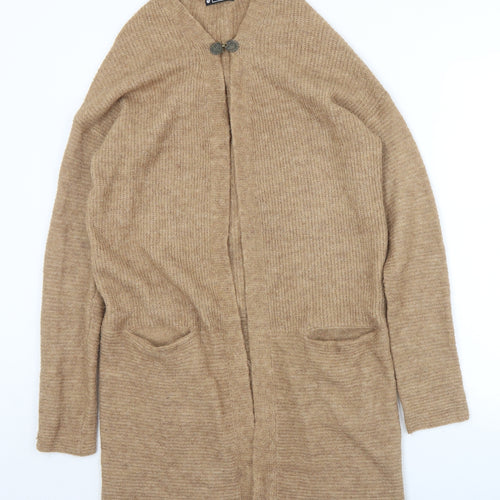 Avenue Womens Brown Round Neck  Acrylic Cardigan Jumper Size 12